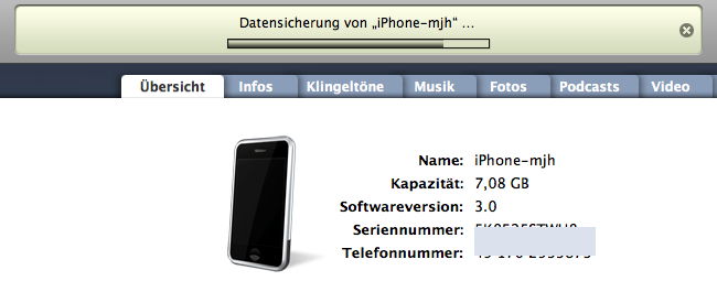 Datensicherung meines iPhone 2G Datensicherung meines iPhone 2G