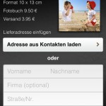 clixxie-Fotobücher lassen sich an einen oder mehrere Kontakte aus dem iPhone-Adressbuch verschicken