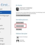 Innerhalb "PC-Einstellungen", "Benutzer" erstellen Sie einen Bildcode