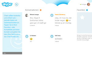 Übersichtlich und aufgeräumt - so präsentiert sich die Windows-8-Skype-App Übersichtlich und aufgeräumt - so präsentiert sich die Windows-8-Skype-App