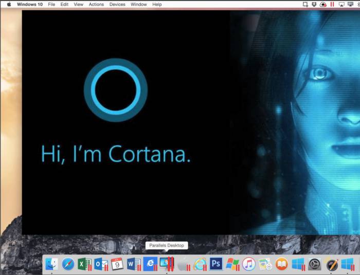 Cortana auf dem Mac mithilfe von Parallels Desktop für Mac Business Edition