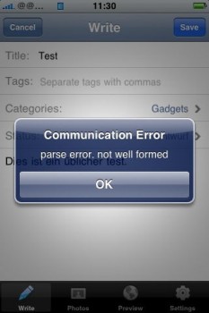 Fehlerhaft bis nicht einsetzbar: Wordpress für das iPhone