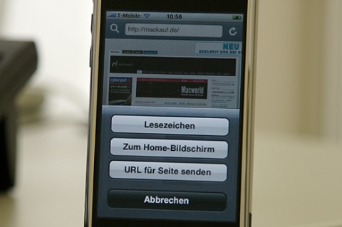 Mit der Firmware 1.1.3 kann man auf dem iPhone Webseiten auf dem Homescreen ablegen
