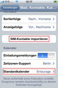 Neu: SIM-Kontakte importieren und separate Kalender
