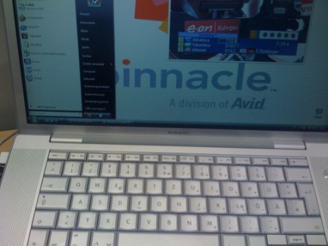 mpb-pinnacle Pinnacle TV-Software für Windows auf einem Macbook Pro