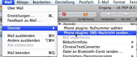 Phone plugins kann mithilfe der OS-X-Funktion \