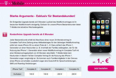 Das iPhone 3G für Bestandskunden für nur einen Euro?! Schön wär\'s...
