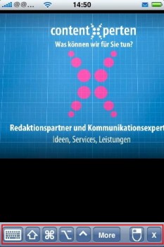 Mit den Symbolen der VNsea-Taskleiste können Sie den Mac steuern