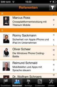 Die iPhone Developer Conference 2011 lässt sich mit der zugehörigen App prima planen Die iPhone Developer Conference 2011 lässt sich mit der zugehörigen App prima planen