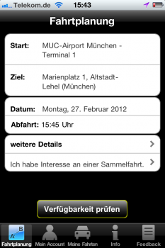 Sammeltaxifahrten per App - das ermöglicht die iPhone-App colexio Sammeltaxifahrten per App - das ermöglicht die iPhone-App colexio
