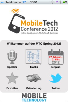 Die App zur MobileTech Conference 2012: Übersichtlich, aber nicht spektakulär Die App zur MobileTech Conference 2012: Übersichtlich, aber nicht spektakulär