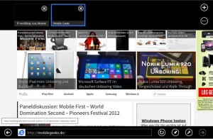 Mit der vertikalen Wischgeste öffnen sich im Internet Explorer die untere UND obere Menüleiste Mit der vertikalen Wischgeste öffnen sich im Internet Explorer die untere UND obere Menüleiste