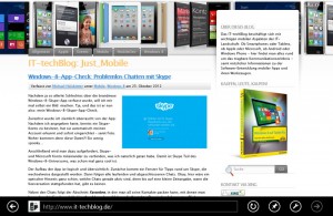 Mit der horizontalen Wischbewegung lässt sich beispielsweise im Internet Explorer vor- und zurückblättern Mit der horizontalen Wischbewegung lässt sich beispielsweise im Internet Explorer vor- und zurückblättern