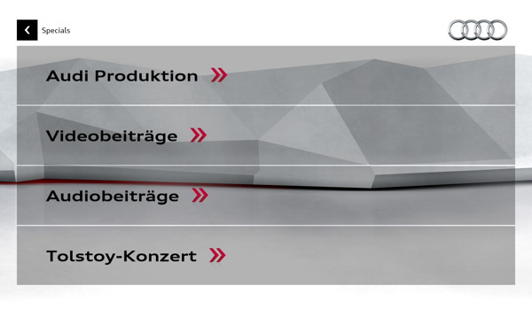 Unter Specials findet man zahlreiche Video- und Audio-Clips