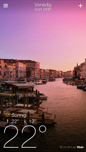 Wunderschöne Wetter-App, und zwar von Yahoo