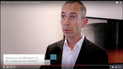 Andre Hansel von Microsoft zu WIndows 10 & Mobile