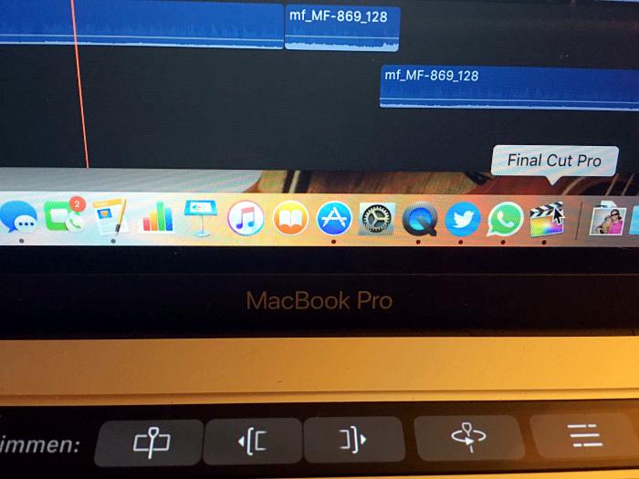 Macbook Pro mit Touch Bar - Final Cut Pro