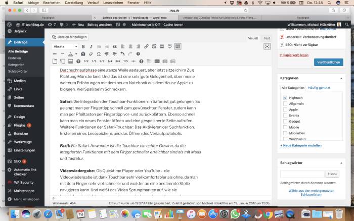 Touchbar-Integration in Safari 2