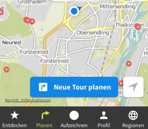 Komoot - Startscreen