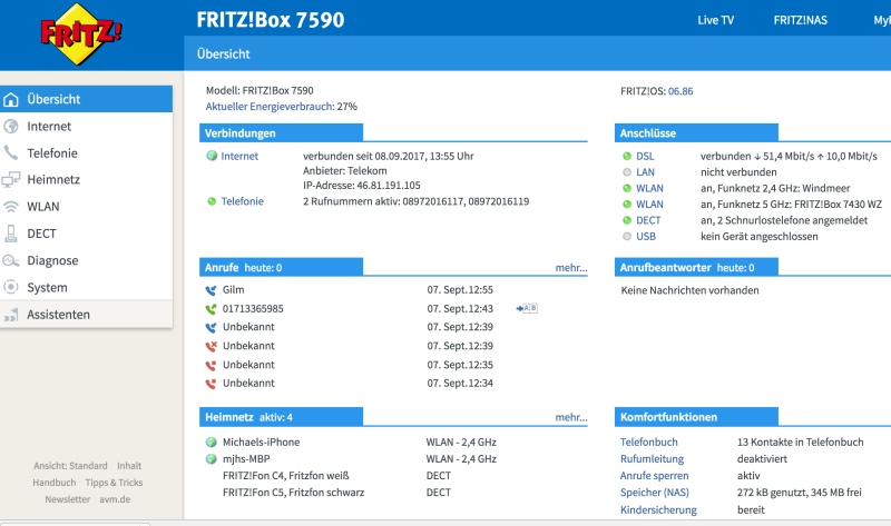 Fritzbox wiederhergestellt