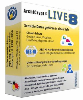 Mit ArchiCrypt Live lassen sich virtuelle Laufwerke verschlüsseln
