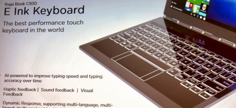 Die E-Ink-Tastatur des Lenovo Yoga Book C930 ist äußert anpassungsfähig und lernt dank KI permanent dazu