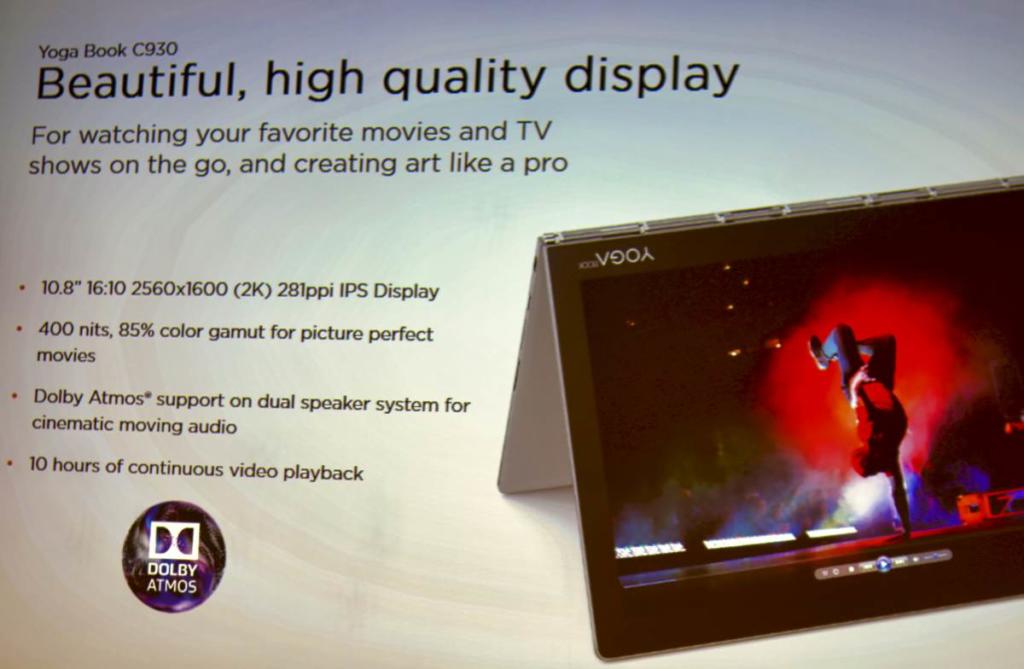 Volle Auflösung, volle Helligkeit, volle Dröhnung und volle Ladung - das ist das Lenovo Yoga Book C930