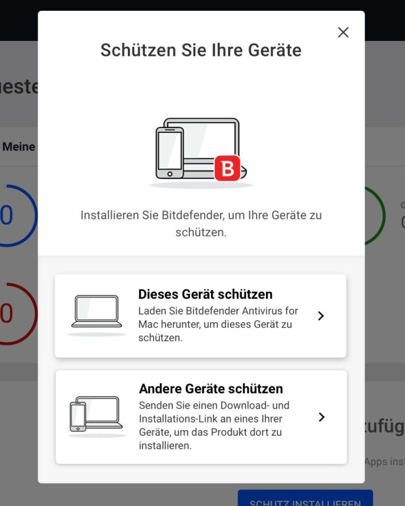 Erster Schritt - Bitdefender Small Office Security laden und installieren