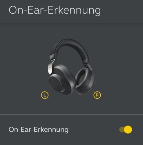 On-Ear-Erkennung der Jabra-App Sound+