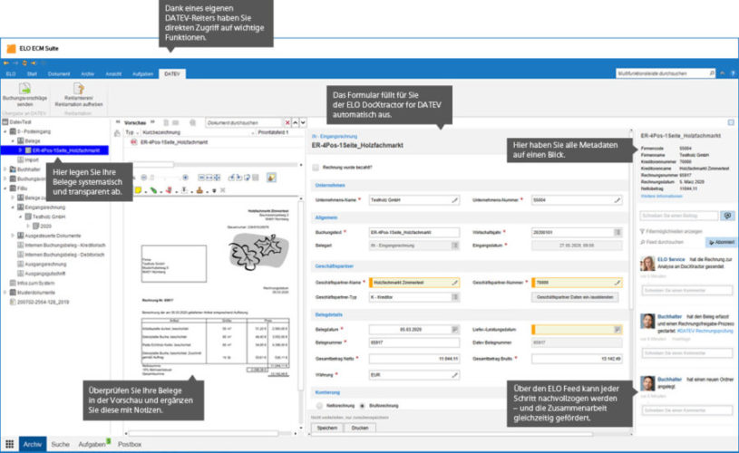 ELO for DATEV-Bedieneroberfläche