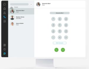Bedieneroberfläche der Cloud-Telefonanlage von Placetel mit Cisco Webex