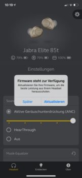 Jabra-App Sound+ Firmware-Update