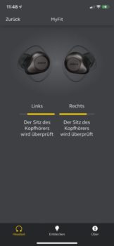 Jabra-App Sound+ Mit MyFit den Sitz der Ohrstöpsel vermessen