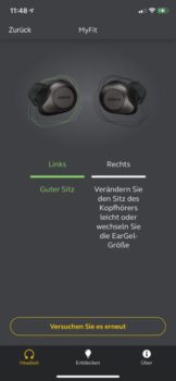 Jabra-App Sound+ Mit MyFit den Sitz der Ohrstöpsel vermessen 2