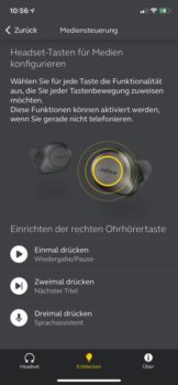 Jabra-App Sound+ Tastenbelegung anpassen