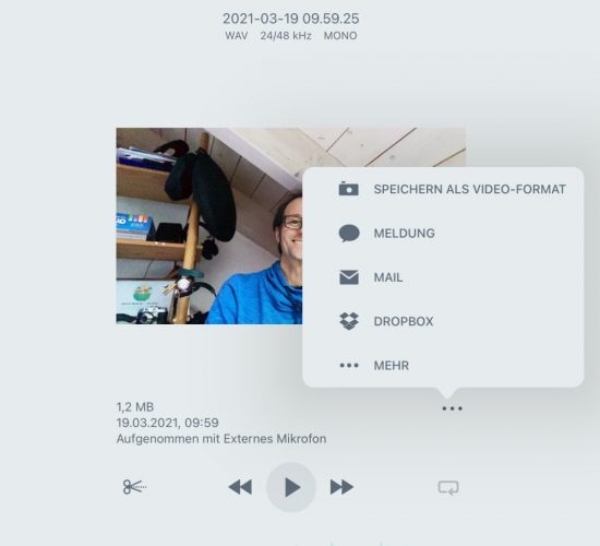 Shure MV88 - Speichern als Video
