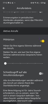 Die Funktion „Mithörtoin“ verbessert die Telefoniequalität deutlich