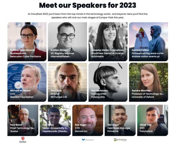 Auswahl an SprecherInnen auf dem CloudFest 2023