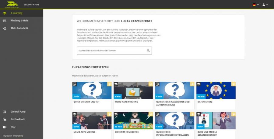 Hornetsecurity Security Awarenes Service - Security Hub