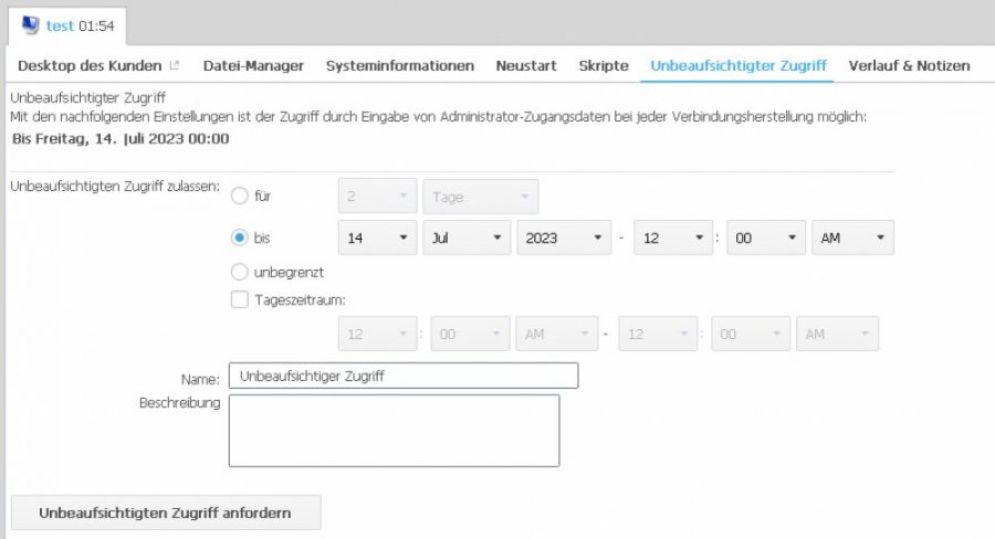 Rescue Unbeaufsichtigter Zugriff