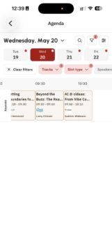 Sektion "My Agenda" der EIC-2026-App