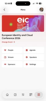 Die Sektion "Menu" der EIC-2026-App