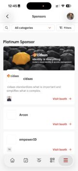 Die Sektion "Sponsors" der EIC-2026-App